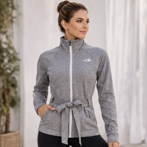 The North Face Women’s Gray Full Zip Performance Jacket Belted Lightweight Sz S